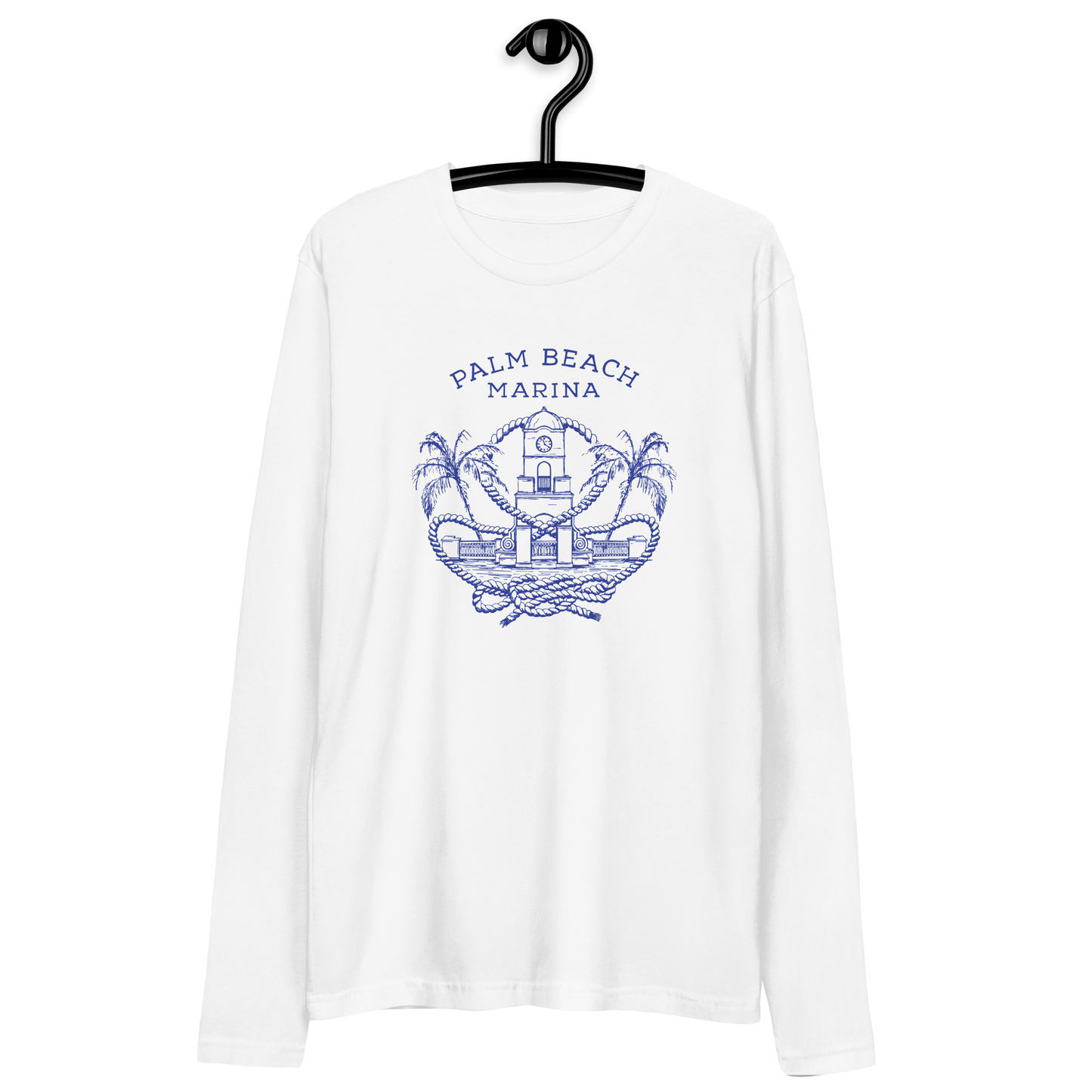 Men's Fitted Long-Sleeved Crew Shirt - Clock Tower 1