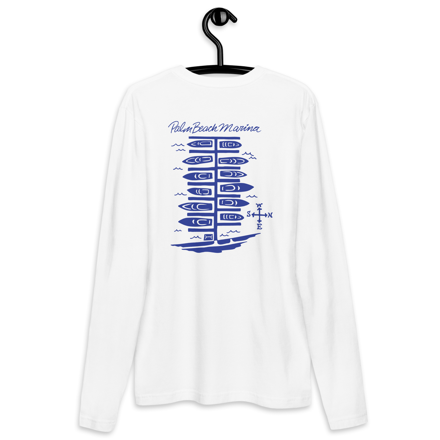 Men's Fitted Long-Sleeved Crew Shirt - Docks Town of Palm Beach Marina Men's Fitted Long-Sleeved Crew Shirt - Docks Town of Palm Beach Marina